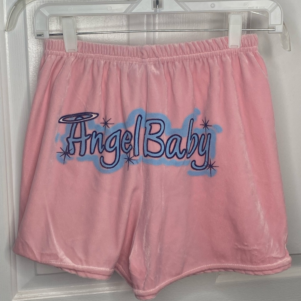 Vintage Y2K Zoey Beth Pink Booty Shorts “Angel Baby” Butt 90s Size Large USA